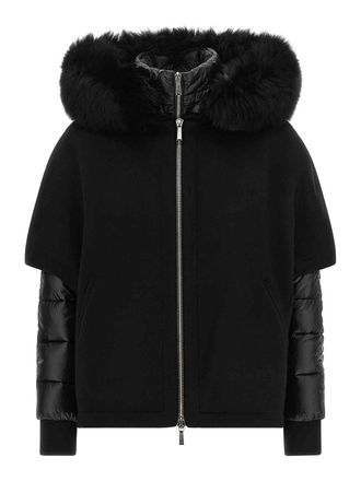 Moorer Black Cashmere Quilted Jacket