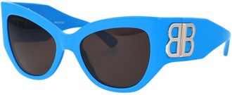 Balenciaga Stijlvolle zonnebril - Dames - Zonnebrillen - Blauw - 55 MM - Accessoires