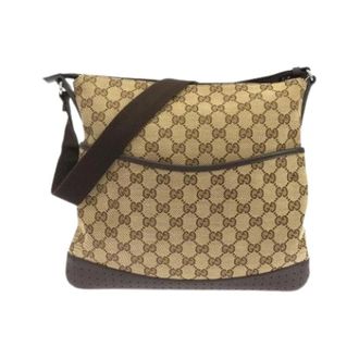Gucci Pre-owned Cross Body Bags, female, Beige, Size: ONE SIZE Pre-owned Vintage GG Canvas Shoulder Bag