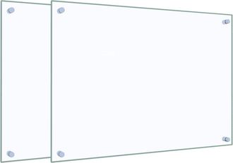 vidaXL Paraschizzi Per Cucina 2 Pz Trasparente 70x50cm Vetro Temperato - Vidaxl
