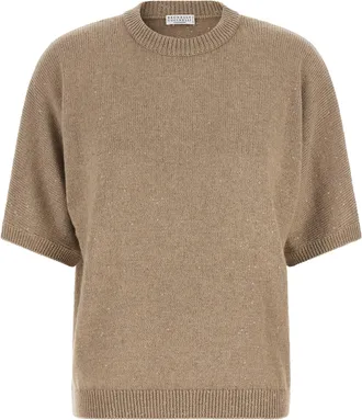 Brunello Cucinelli Beige Cashmere Womens Cardigan