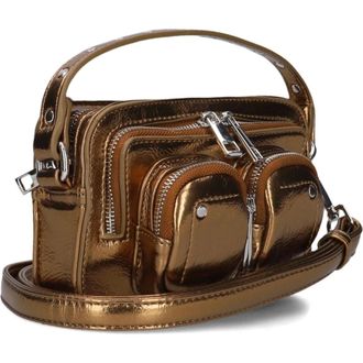 N&uacute;noo Tassen, Dames, Bruin, ONE Size, Nylon, Bronzen Nylon Schoudertas Helena