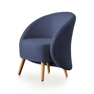 Talamo Italia Sill&oacute;n Annarella, Sill&oacute;n De Dise&ntilde;o Para La Sala De Estar., 100% Made In Italy, Sill&oacute;n Relax En Tela Tapizada, Cm 70x60h80, Azul, Con Embalaje Reforzad