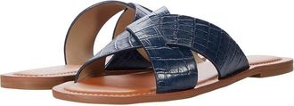 Jack Rogers Slotted Sloane X Band Sandals Womens Blue Leather Slide JOBB150