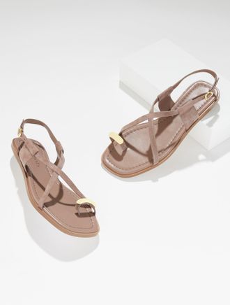 Talbots Gena Ring Suede Sandal - Branch - 10 1/2 M Talbots