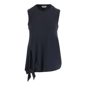 J.W.Anderson Sleeveless Tops, female, Blue, Size: XS Knotted-side Cotton Sweater
