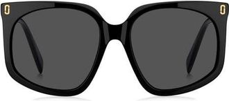 Marc Jacobs 57mm Geometric Square Sunglasses in Black/Grey at Nordstrom