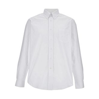 Givenchy Formal Shirts, male, White, Size: 2XL Shirt in cotton oxford with Paris embroidery