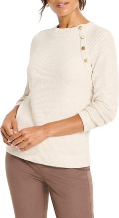 Nic+Zoe Thermal Knit Button Top in Sugar Cookie at Nordstrom, Size Xx-Large