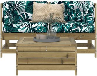 vidaXL Juego De Sof&aacute;s De Jard&iacute;n 3 Piezas Madera De Pino Impregnada Vidaxl