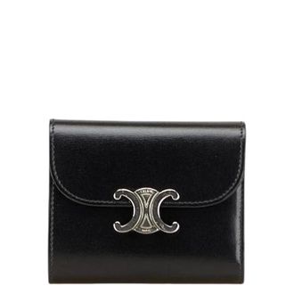 Celine Pre-owned Wallets, female, Black, Size: ONE SIZE Pre-owned Triomphe Small Flap Wallet