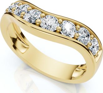 Pompeii3 5/8Ct Diamond Curved Wedding Anniversary Band 14k Gold Lab Grown