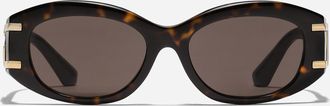 Dolce & Gabbana Dg Griffe Sunglasses - Woman Havana Acetate Onesize
