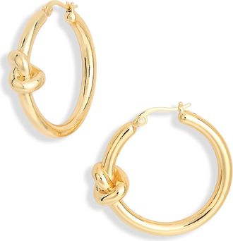 Nordstrom Rack Demi Fine Knot Hoop Earrings in Gold at Nordstrom Rack