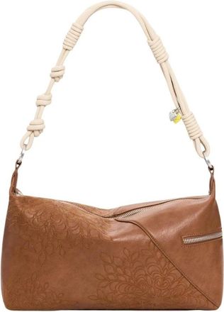 Desigual Stijlvolle tas met ritssluiting en meerdere vakken - Dames - Schoudertassen - Bruin - ONE Size - Polyester - Tassen