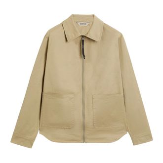 Aspesi Light Jackets, male, Beige, Size: L Comfort Cotton-Nylon Poplin Blazer
