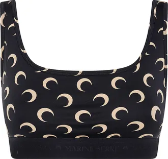 Marine Serre Moon Printed Jersey Sports Bra