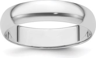 Diamond2Deal Platinum 5mm Half Round Featherweight Wedding Band Ring