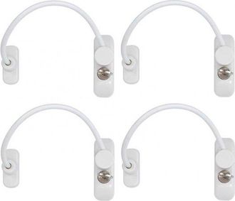 OEM Limitador De Ventana, 4 Piezas, Cerradura De Ventana, Acero Inoxidable, Bloqueo Limitador De Ventana, Protecci&oacute;n Contra Ca&iacute;das, 226,8 Cm, Blanco