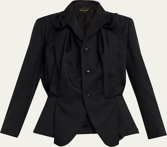 Comme Des Gar&ccedil;ons Draped Single-Breasted Blazer