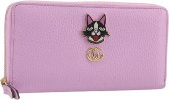 Gucci Pre-owned Vintage Lange Portemonnee - Dames - Vintage Accessoires - Roze - ONE Size - Leer - Vintage