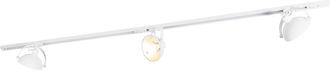 QAZQA Moderno Sistema De Riel Monof&aacute;sico Con 3 Focos Blancos Ajustables - Magnax Acero Alargada Adecuado Para Led Max. 3 X 40 Watt - Qazqa