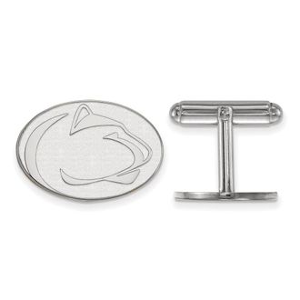 Diamond2Deal Sterling Silver Rhodium-plated Penn State University Lion Cuff Links