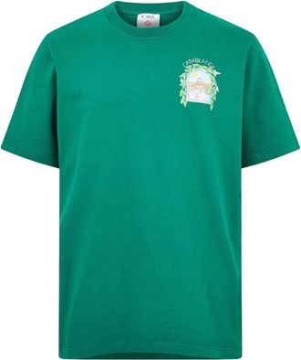 Casablanca Mens Printed T-shirt Larch De Tennis Green Cotton - Size X-Large