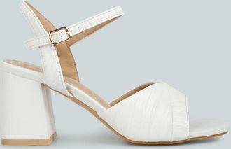 London Rag nicholas pleated strap block heel sandals