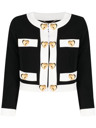Moschino Giacca crop con applicazione - Nero