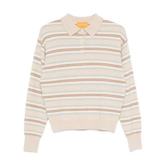 Guest In Residence Jersey Polo Universitario con Rayas - Tops - Mujer - Beige - M
