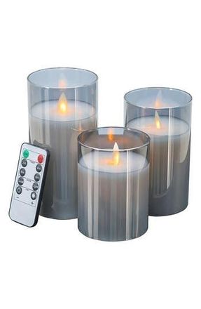 A & B Home Set of 3 Flameless LED Candles in Gray at Nordstrom Rack