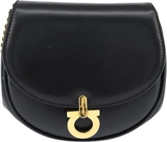 Ferragamo Pre-owned Cross Body Bags, female, Black, Size: ONE SIZE Pre-owned Leather Shoulder Bag