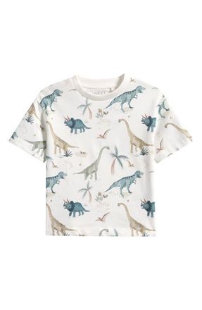 Next Kids Dinosaur Print Graphic T-Shirt in White at Nordstrom, Size 12-18M