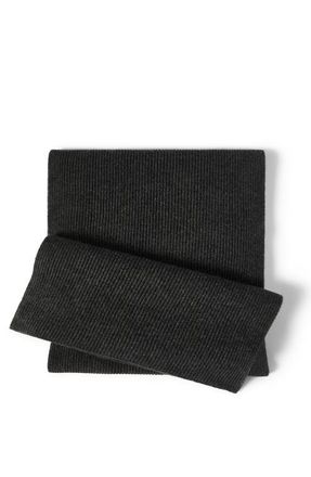 Brunello Cucinelli Cashmere knit scarf in Lignite Grey at Nordstrom