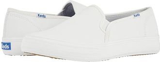 Keds Double Decker Slip On Womens Slip on Shoes White : 5.5 B - Medium, Leather
