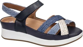 PieSanto 260425 Wedge Sandal - Dames - Sleehakken - Blauw - 42 EU - Wol - Schoenen