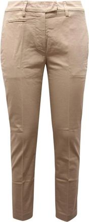 Dondup Perfect Wo Broeken - Dames - Slim Fit Broeken - Beige - W27 - Katoen - Broeken