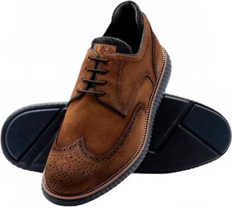 Martin Dingman Mens Countryaire Suede Wingtip Shoes In French Roast