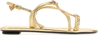 Prada Gold Braided Sandals