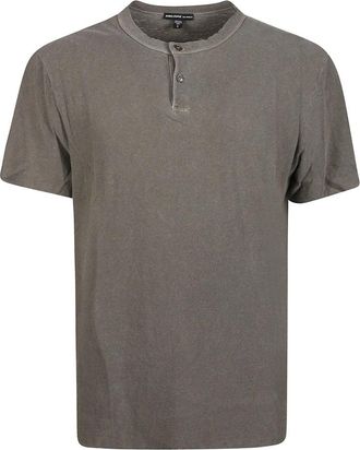 James Perse Slub Jersey T-shirt met korte mouwen - Heren - T-shirts - Groen - M - Katoen - Tops