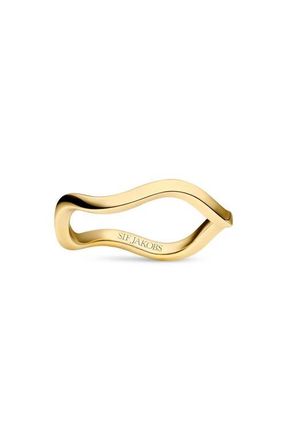 Sif Jakobs Jewellery Ring Ellera Waves Pianura in 18K Gold Plated at Nordstrom, Size 7.5