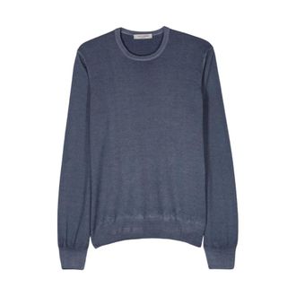 La Fileria Round-neck Knitwear, male, Blue, Size: 2XL Round-neck Knitwear