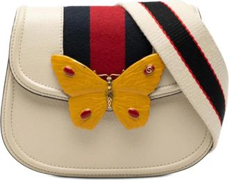 Gucci Pre-owned Cross Body Bags, female, White, Size: ONE SIZE Pre-owned Butterfly Embellished Shoulder Bag