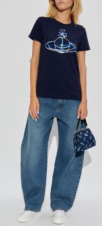 Vivienne Westwood T-shirt With Logo, Womens, Navy Blue