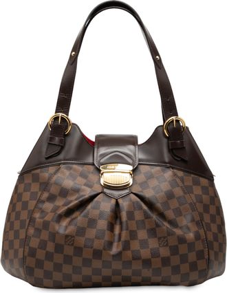 Louis Vuitton Pre-owned Womens Damier Ebene Sistina Gm - Brown Textile - One Size