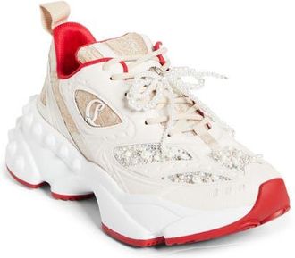 Christian Louboutin So Flo Perla Sneaker in Pearl at Nordstrom, Size 10.5Us