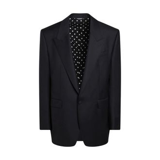 Dolce & Gabbana Blazers, male, Blue, Size: L Sicilia Virgin Wool Jacket
