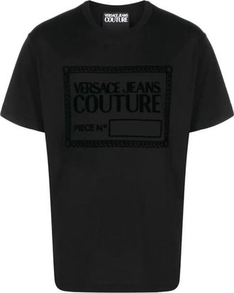 Versace Jeans Couture Zwart Flock T-shirt - Heren - T-shirts - Zwart - XS - Tops