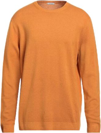 Malo Licht Gebreide Trui Oranje - Heren - Ronde hals truien - Oranje - 2XL - Wol - Truien & Vesten